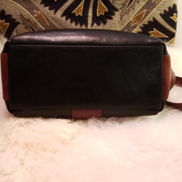 Marino Orlandi black and burnt brown leather bag - Picture 5 of 8